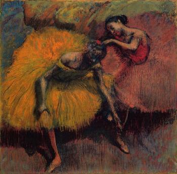 埃德加 德加 Two Dancers in Yellow and Pink